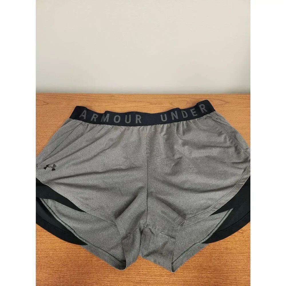 Under Armour Shorts Ladies 2X Gray Running Activewear Athletic